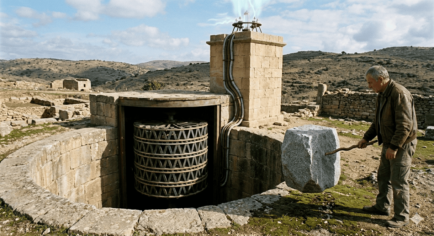 stone levitation using magnetic localized field current